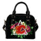 Floral Rose Valentine Logo Calgary Flames Shoulder Handbags