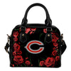 Valentine Rose With Thorns Chicago Bears Shoulder Handbags