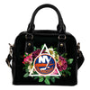 Floral Rose Valentine Logo New York Islanders Shoulder Handbags