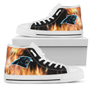 Fighting Like Fire Carolina Panthers High Top Shoes
