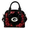 Valentine Rose With Thorns Green Bay Packers Shoulder Handbags