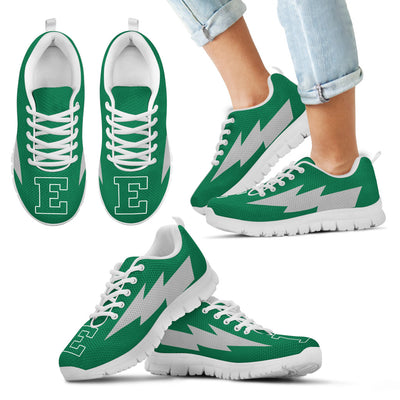 Funny Eastern Michigan Eagles Sneakers Thunder Lightning Amazing Logo