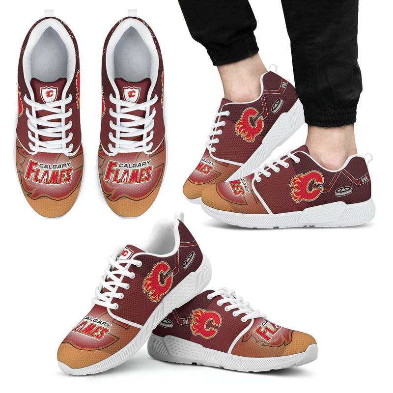 Awesome Calgary Flames Running Sneakers For Hockey Fan