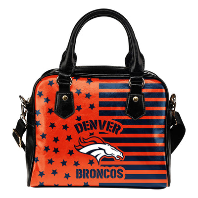 Unique Twinkle Star With Line Denver Broncos Shoulder Handbags