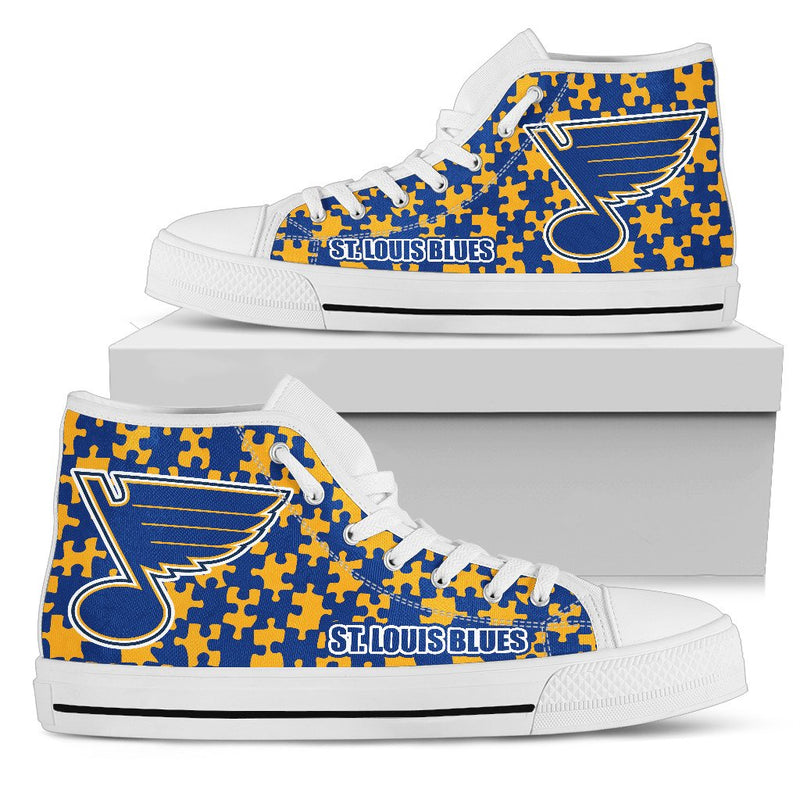 Puzzle Logo With St. Louis Blues High Top Shoes