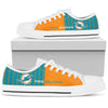 Cool Simple Design Vertical Stripes Miami Dolphins Low Top Shoes