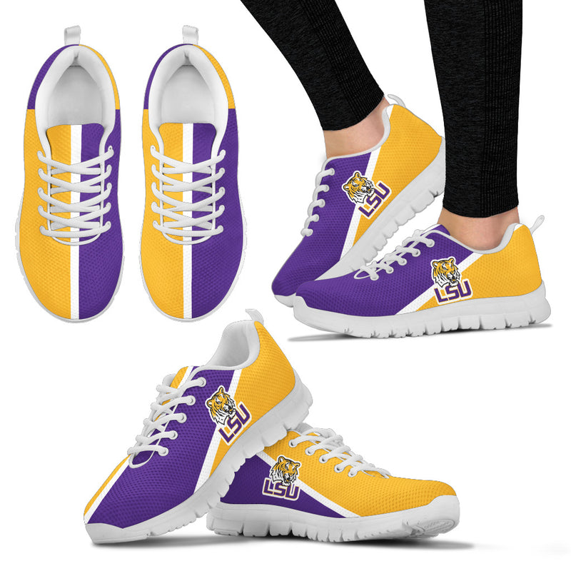 Dynamic Aparted Colours Beautiful Logo LSU Tigers Sneakers