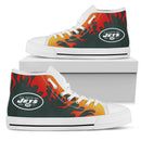 Fire Burning Fierce Strong Logo New York Jets High Top Shoes