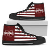 American Flag Mississippi State Bulldogs High Top Shoes