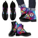 Tie Dying Awesome Background Rainbow Texas Rangers Boots