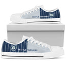 Cool Simple Design Vertical Stripes Seattle Mariners Low Top Shoes