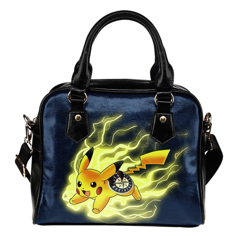 Pikachu Angry Moment Seattle Mariners Shoulder Handbags