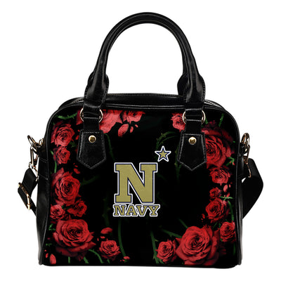 Valentine Rose With Thorns Navy Midshipmen Shoulder Handbags