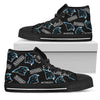 Script Logo Pattern Carolina Panthers High Top Shoes