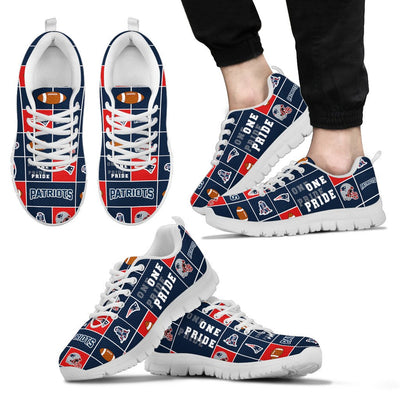 Colorful Pride Flag New England Patriots Sneakers