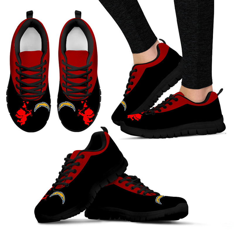 Cute Cupid Angel Background Los Angeles Chargers Sneakers