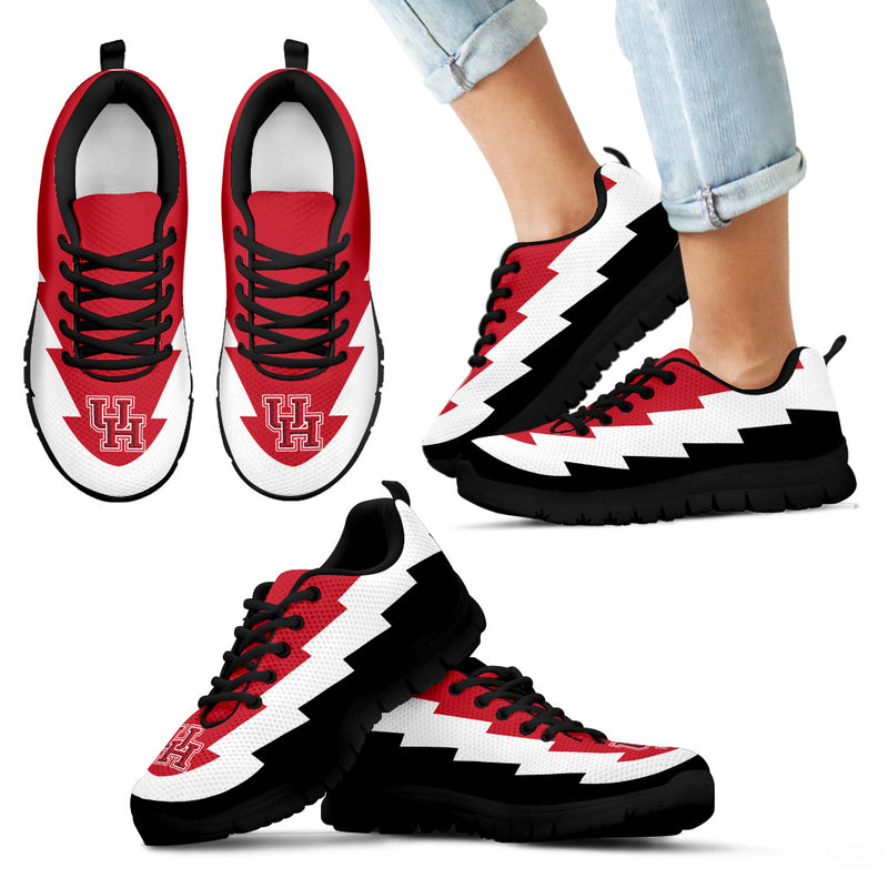 Super Lovely Houston Cougars Sneakers Jagged Saws Creative Draw
