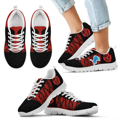 Rose Plant Gorgeous Lovely Logo Detroit Lions Sneakers