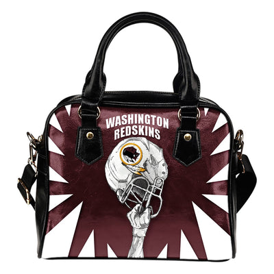 Saw Tooth Border Wonderful Hand Up Washington Redskins Shoulder Handbag