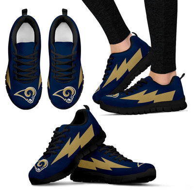 Beautiful Los Angeles Rams Sneakers Thunder Lightning Amazing Logo