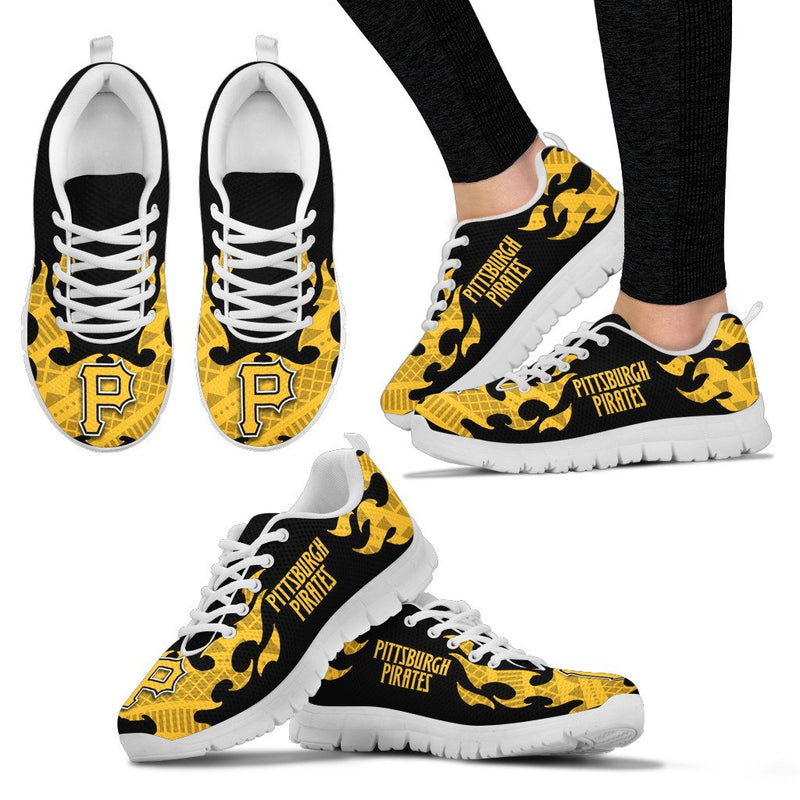 Tribal Flames Pattern Pittsburgh Pirates Sneakers