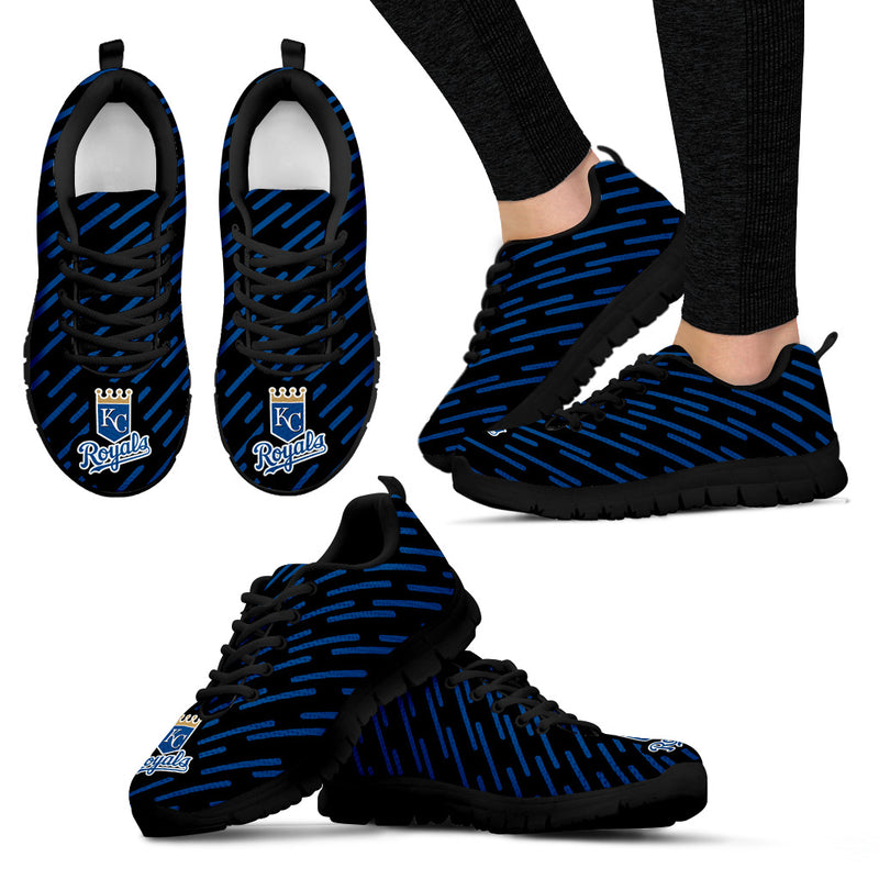 Marvelous Striped Stunning Logo Kansas City Royals Sneakers