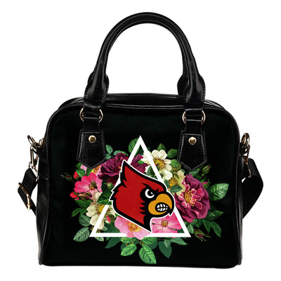 Floral Rose Valentine Logo Louisville Cardinals Shoulder Handbags
