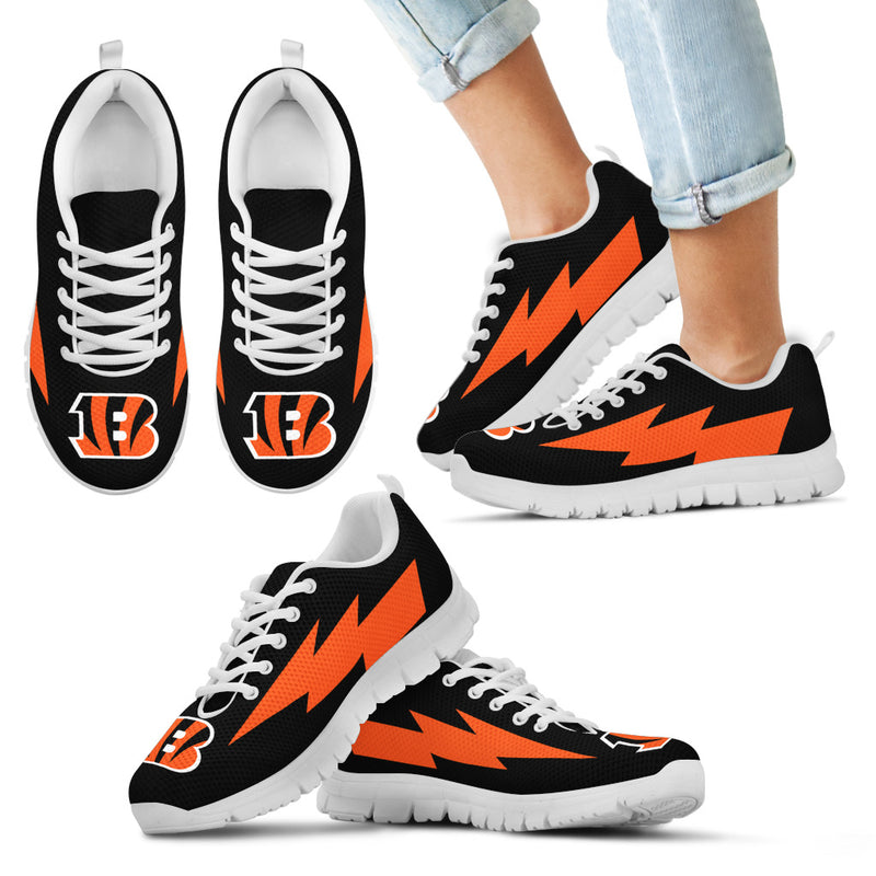Amazing Cincinnati Bengals Sneakers Thunder Lightning Amazing Logo