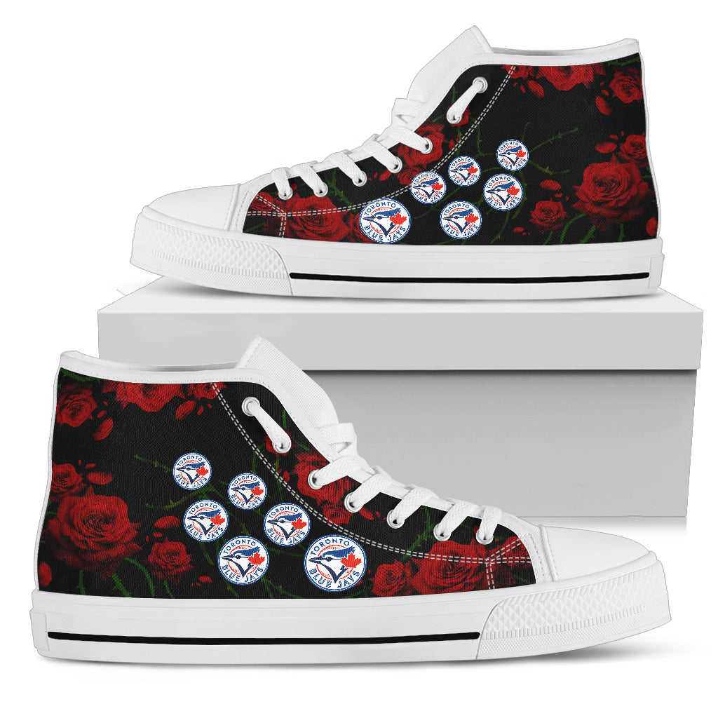 Lovely Rose Thorn Incredible Toronto Blue Jays High Top Shoes