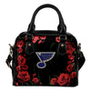 Valentine Rose With Thorns St. Louis Blues Shoulder Handbags