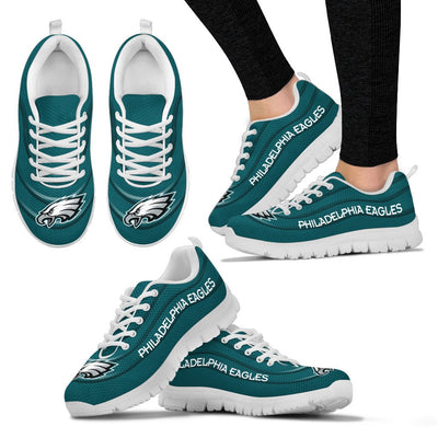 Wave Red Floating Pattern Philadelphia Eagles Sneakers