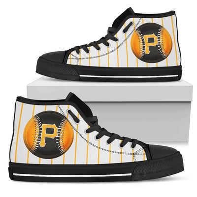 Straight Line With Deep Circle Pittsburgh Pirates High Top Shoes