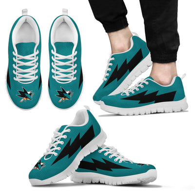 Great San Jose Sharks Sneakers Thunder Lightning Amazing Logo