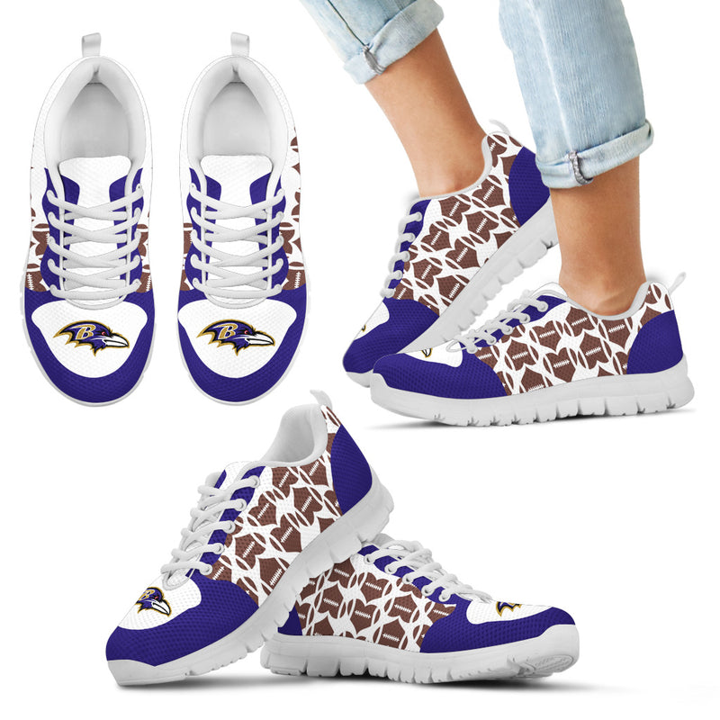 Great Football Love Frame Baltimore Ravens Sneakers