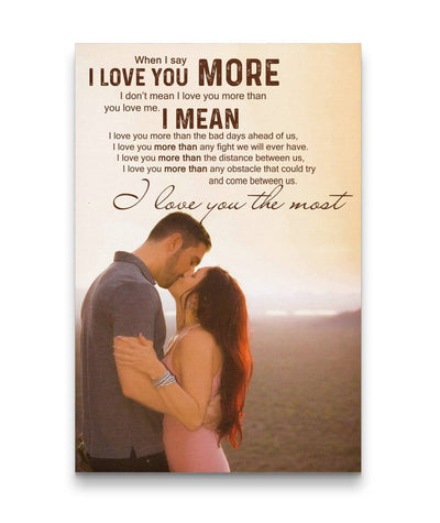Sweet Love Kissing Couple I Love You The Most Canvas Print