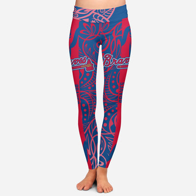 Curly Line Charming Daily Fashion Atlanta Braves Leggings