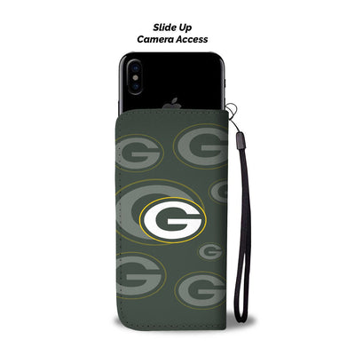 Green Bay Packers Logo Background Wallet Phone Cases