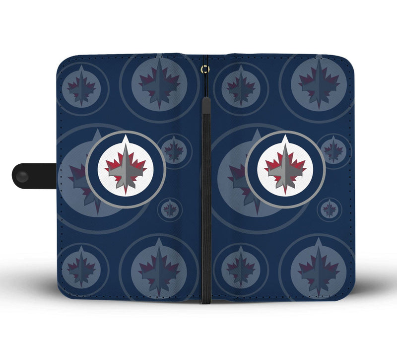 Winnipeg Jets Logo Background Wallet Phone Cases