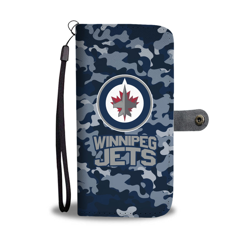 Gorgeous Camo Pattern Winnipeg Jets Wallet Phone Case