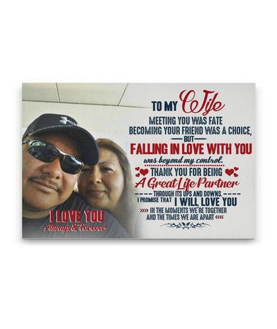 To My Wife Falling In Love With You Custom Canvas Print - Meeting You Was Fate
