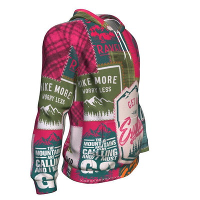 Camping Patchwork Pink Green Pattern All Over Printed Hoodies