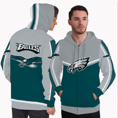 Colorful Gorgeous Fitting Philadelphia Eagles Zip Hoodie