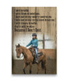 Racing Horse Girl Custom Canvas Print - I Will Breathe Because I Don't Quit