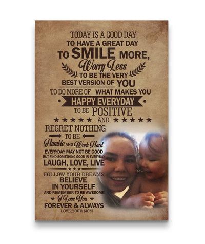 Happy Kid With Mother Today Is A Good Day Canvas Print