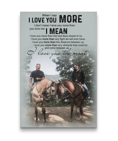 Happy Couple With Horses Everyday Custom Canvas Print