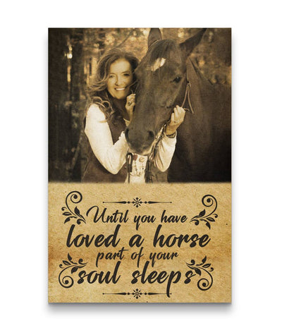 Not Loved A Horse - A Part Of Soul Sleeps Horse Hugging Canvas Print