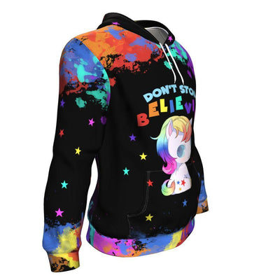 Don't Stop Believin' Unicorn All Over Printed Hoodies