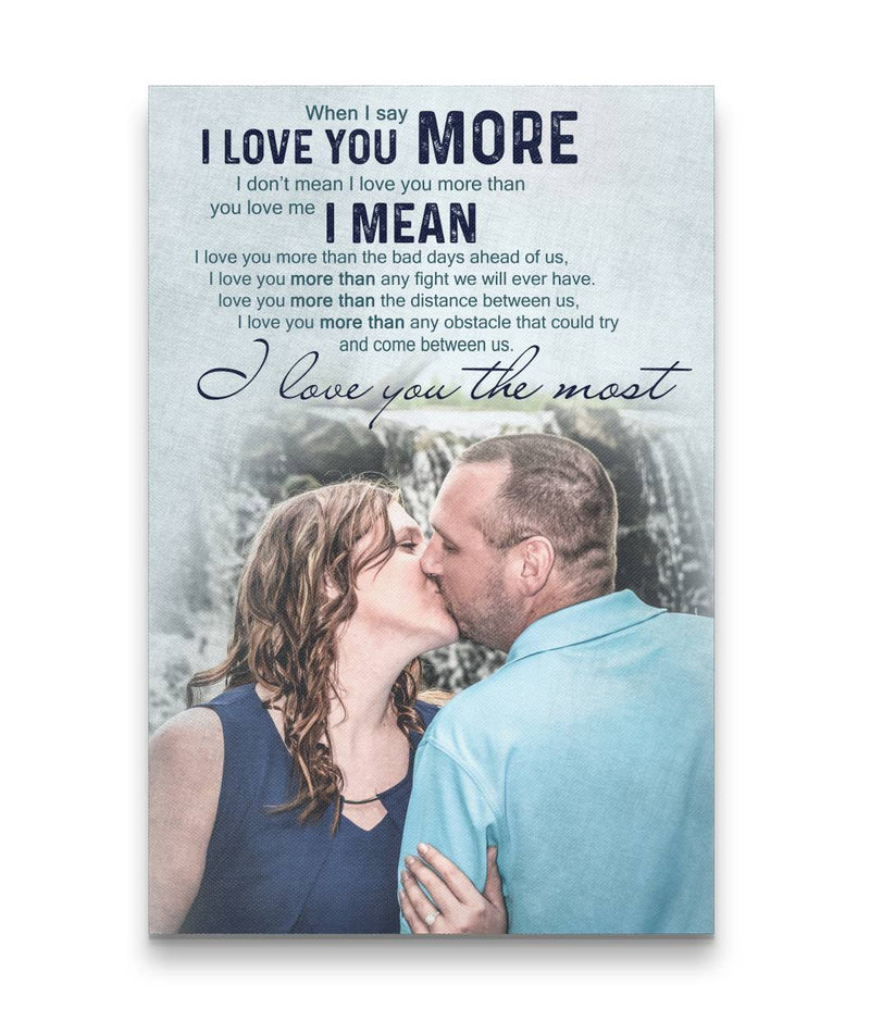 Love Kiss - I Love You The Most Couple Canvas Print