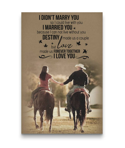 Sweet Couple Riding Horse Custom Canvas Print