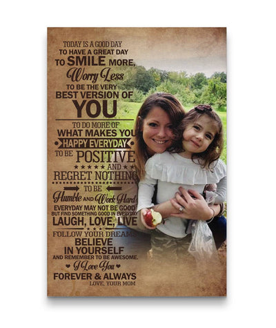 Today Is A Good Day - Smile More And Worry Less Mother And Daughter Canvas Print